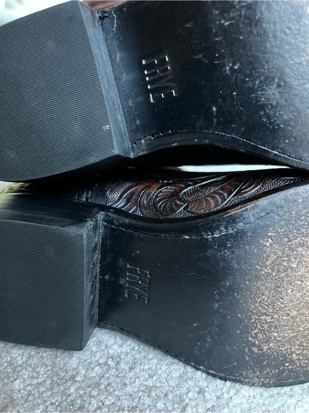 Price is firm- Frye 7 tooled western cowboy cowgirl ankle boots - Picture 7 of 10